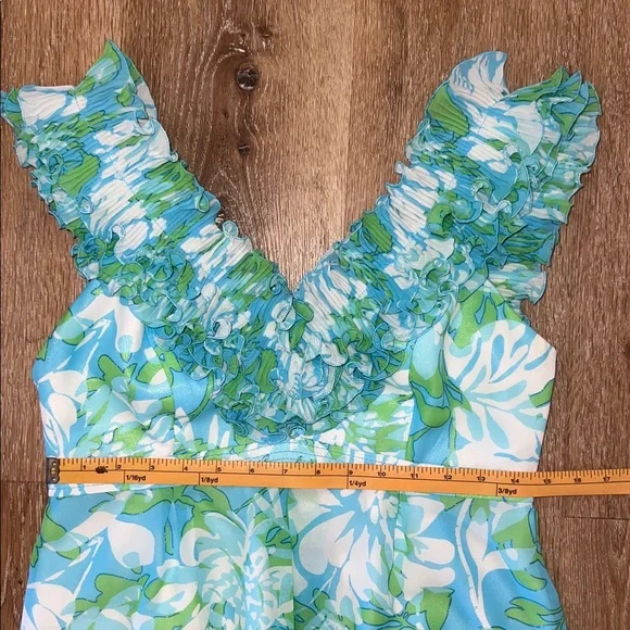 EUC Lilly Pulitzer Chiffon Maxi Ruffle Empire Waist Size 6 - Picture 14 of 16
